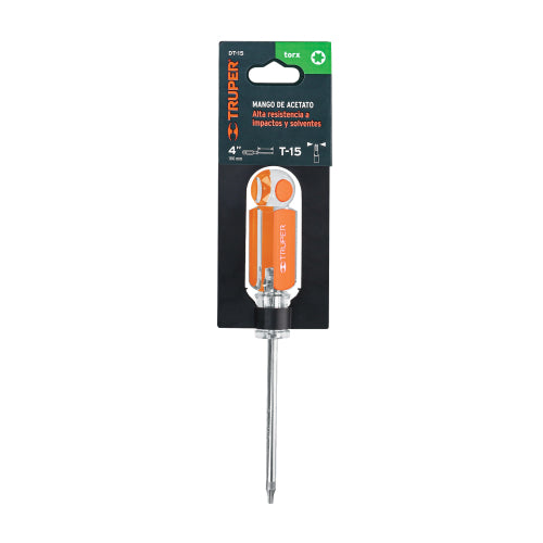Desarmador Torx DT-15: Mango ergonómico, punta magnetizada