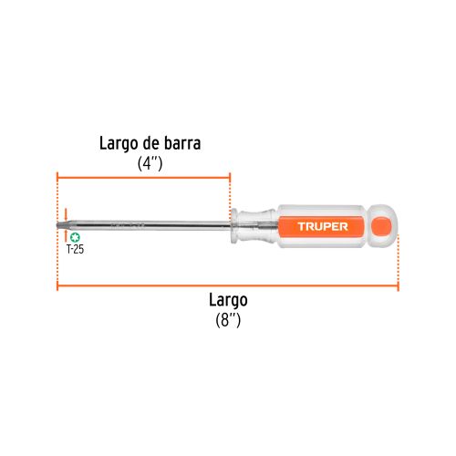 Desarmador Torx DT-25 - Punta Magnetizada y Anti-Derrapante