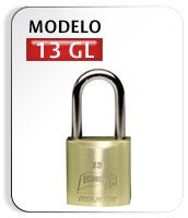 Mod. 13gl Candado Gancho Largo 5 Pernos Dorado