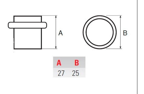 Top08265n Tope Mod.826 25mm Inox Negro Mate