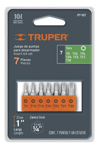 Juego Puntas 1' Torx 7 Pz C/seguro Truper 17797