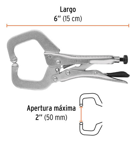 Pinza De Presión Tipo  C  De 6 , Con Mordaza Fija