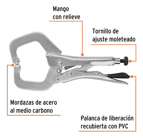 Pinza De Presión Tipo  C  De 6 , Con Mordaza Fija