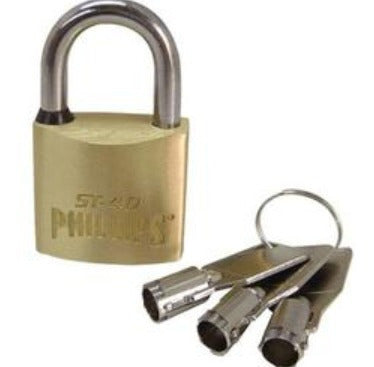 Candado De Latón Sólido 7 Pernos 40 Mm Mod. St-40 Alta Segur