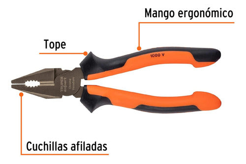 Pinza Electricista 7'' Comfort Grip Truper Expert 17329