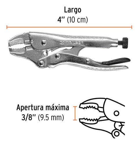 Pinza De Presión 4' Mordaza Curva, Truper