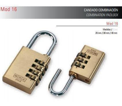 Candado Mha Latonado Mod.16-40mm