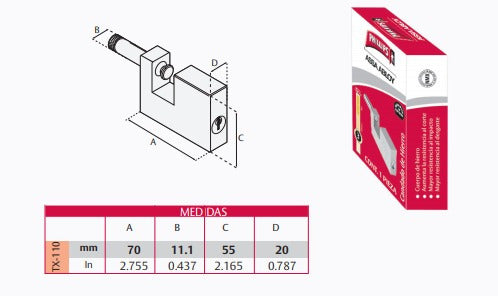 Candado De Hierro Para Cortinas Metálicas Alta Seguridad Mod