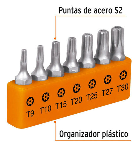 Juego Puntas 1' Torx 7 Pz C/seguro Truper 17797