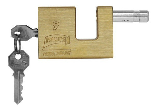 Candado De Latón Para Cortinas Metálicas 71 Mm Mod. 9