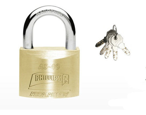 Candado De Latón Sólido 9 Pernos 40 Mm Mod. As-40 Alta Segur