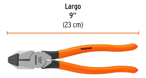 Pinza Profesional Electricista 9'', Mango Vinil Truper 17305