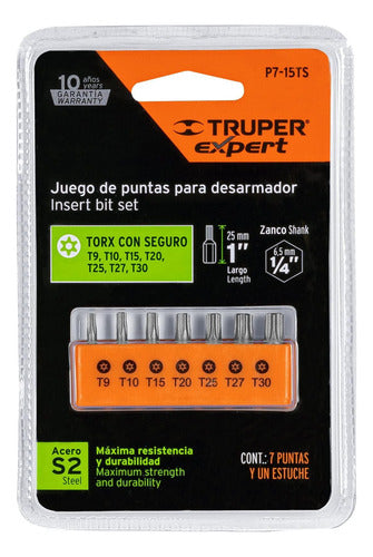 Juego De 7 Puntas Torx, Largo Con Seguro 1 , En Organizador