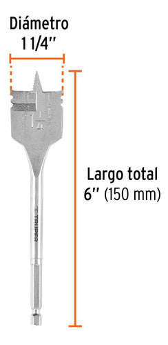 Broca Plana Para Madera Bpt-1-1/4