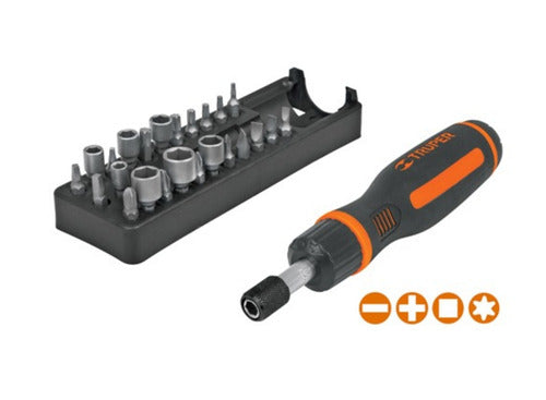 Juego De Desarmador Tipo Matraca 24 Piezas Truper 18222