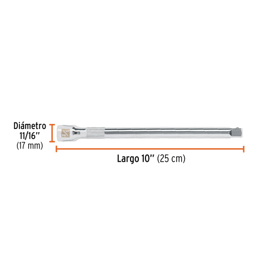 Extensión 1/2x10" E-5463: Acero Cromo Vanadio Superior