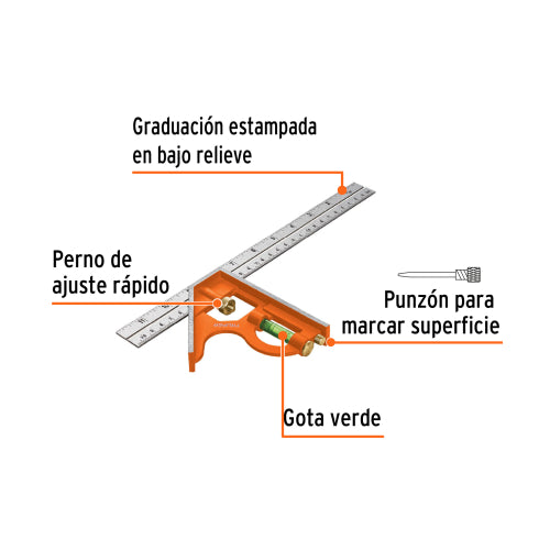 Escuadra Combinación ECT-12 - Precisión y Durabilidad