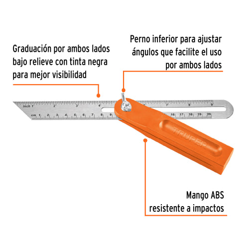 Escuadra Falsa Mango de Plástico EFT-8 | Precisión y Durabilidad