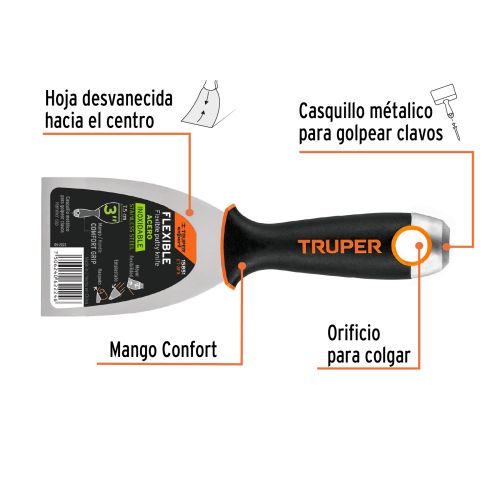 Espátula Flexible ET-3FX - Cocina Profesional y Bricolaje
