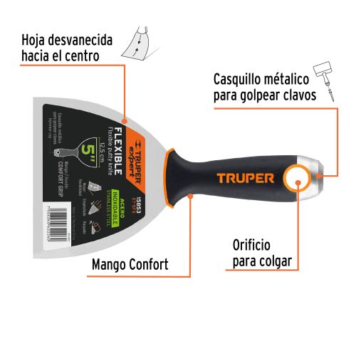 Espátula Flexible Acero Inoxidable ET-5FX - Ideal Chef