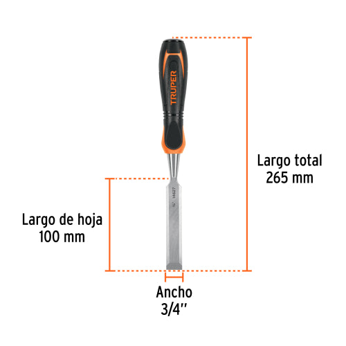 Formon 3/4" FT-3/4 | Acero Cromo Vanadio y Mango Ergonómico