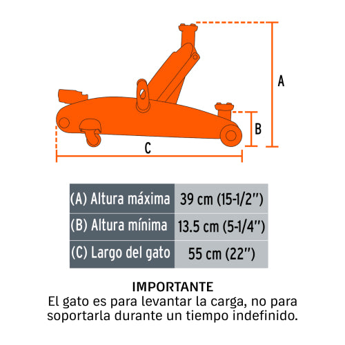 Gato Hidráulico 2.5 Toneladas - Seguro y Práctico