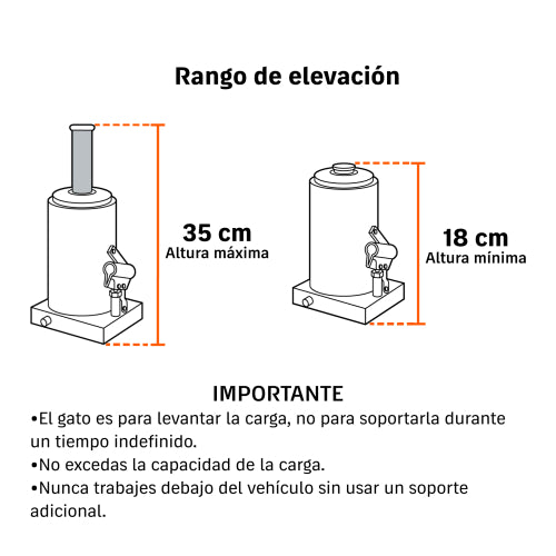 Gato hidráulico de botella de 2 Ton, TRUPER