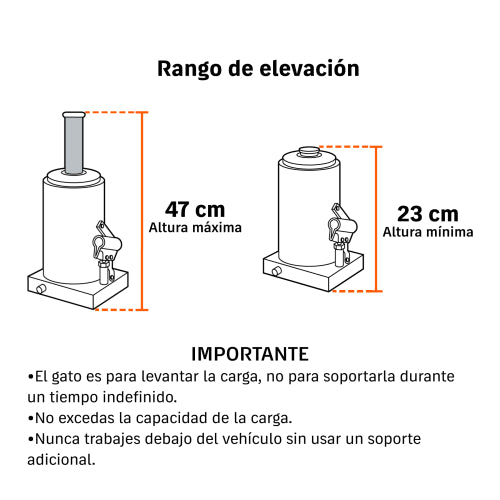 Tornillo Extensor GAT-8: Eleva hasta 470 mm y 8 Toneladas