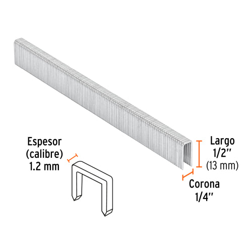 Grapa Neumática 1/2" - Caja de 5000 Piezas | Envío Rápido