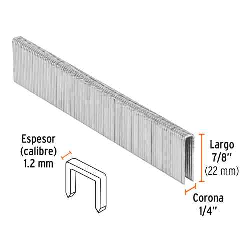 Grapa Neumática ENEU-1/4-22 - Medida 7/8" - Caja 5000 Piezas