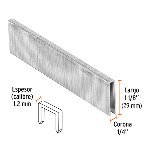 Grapa Neumática ENEU-1/4-28 | Medida 1 1/8" - Caja 5000 pzas.