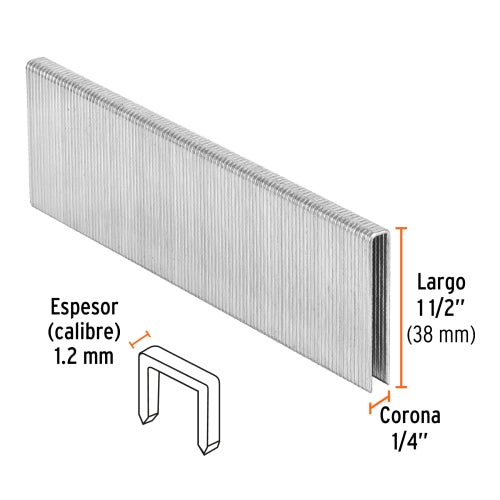 Grapa Neumática ENEU-1/4-38 - Caja de 5000 Piezas