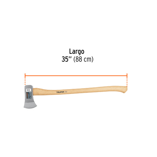 Hacha Michigan Duradera con Mango Hickory y Acero al Carbono
