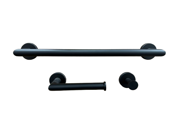 Set de Baño BT13-MB Negro Mate - Estilo Sofisticado