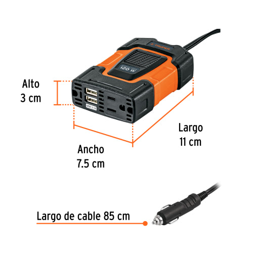 Adaptador de 12V a 120V USB y Cuello Ajustable