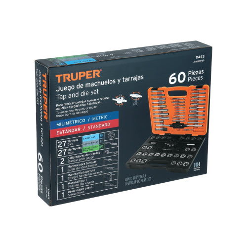 Juego de Machuelos y Tarrajas 60 Piezas - Herramientas Profesionales
