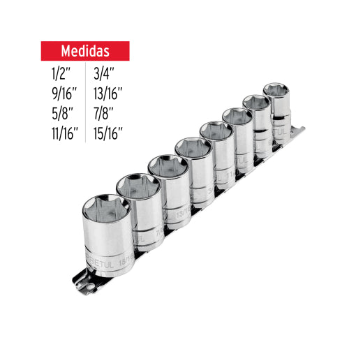 Juego de 8 Dados Pretul JD-1/2X9SAE-P | Calidad y Durabilidad