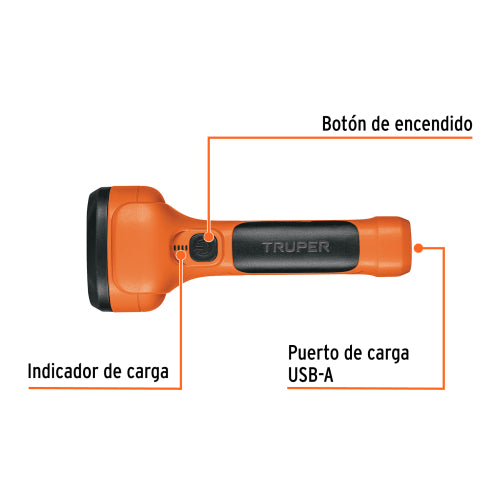 Linterna Recargable LILE-11T: ABS Robusto y Luz Ajustable