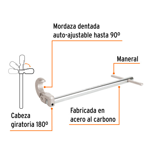 Llave de Acero al Carbono 12": Alta Resistencia y Durabilidad