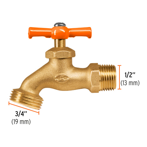 Llave de Jardín Robusta con Cuerpo de Latón 1/2”