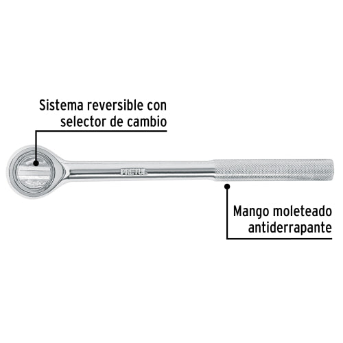Matraca Redonda Pretul M-5852P: Acero al Carbono Duradero