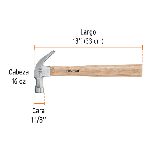 Martillo Pulido Uña Curva MA-16 - Alta Durabilidad y Precisión