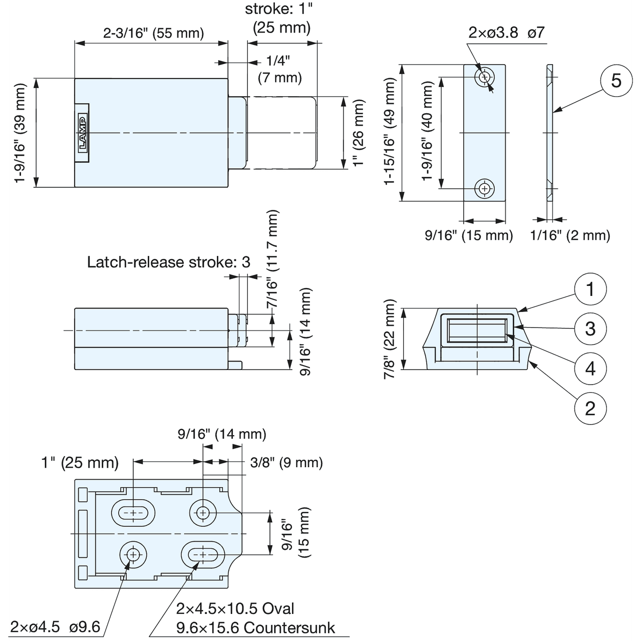 Resbalón PUSH TO OPEN Negro