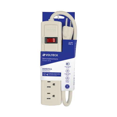 Multicontacto 4 Entradas Voltech - Calidad y Seguridad