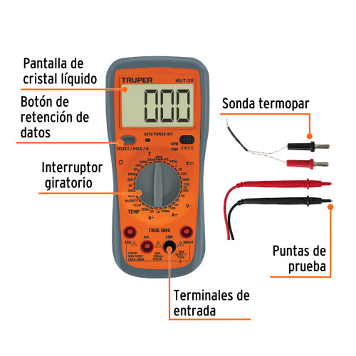 Multimetro Digital Profesional MUT-39