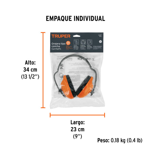 Auriculares Reducción Ruido 18 dB, Diadema Ajustable
