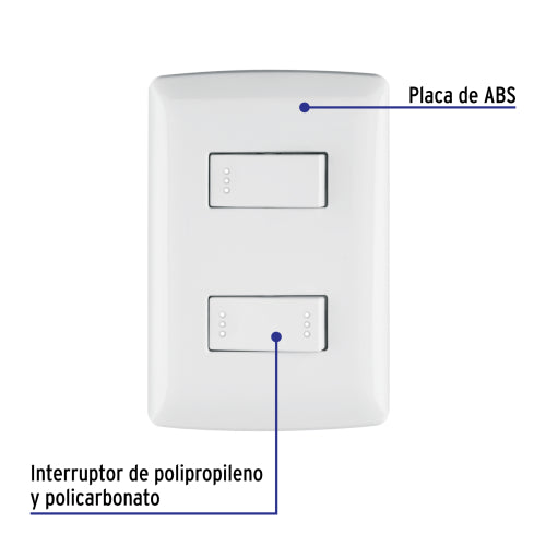 Placa Armada Interruptor Sencillo y Escalera ITALI