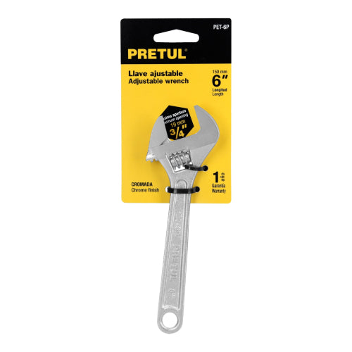 Llave Ajustable 6" Cromada Pretul PET-6PB