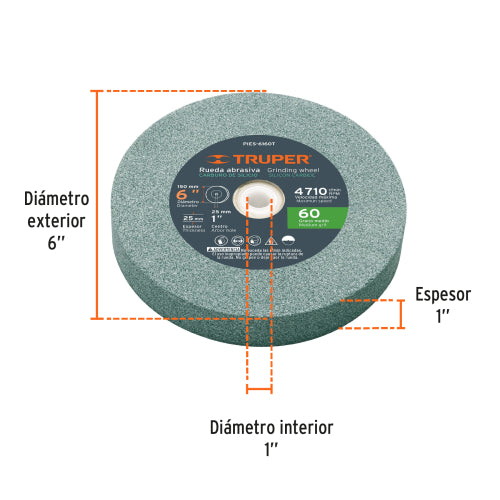 Piedra para Esmeril 6x1 Carburo de Silicio - Alta Durabilidad