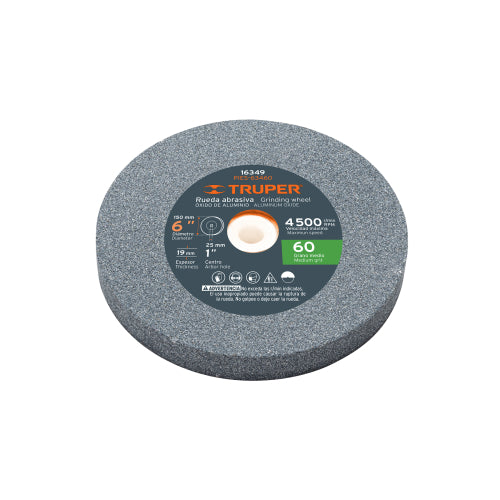 Piedra Esmeril 6" Grano 60 – Desbaste y Afilado Profesional